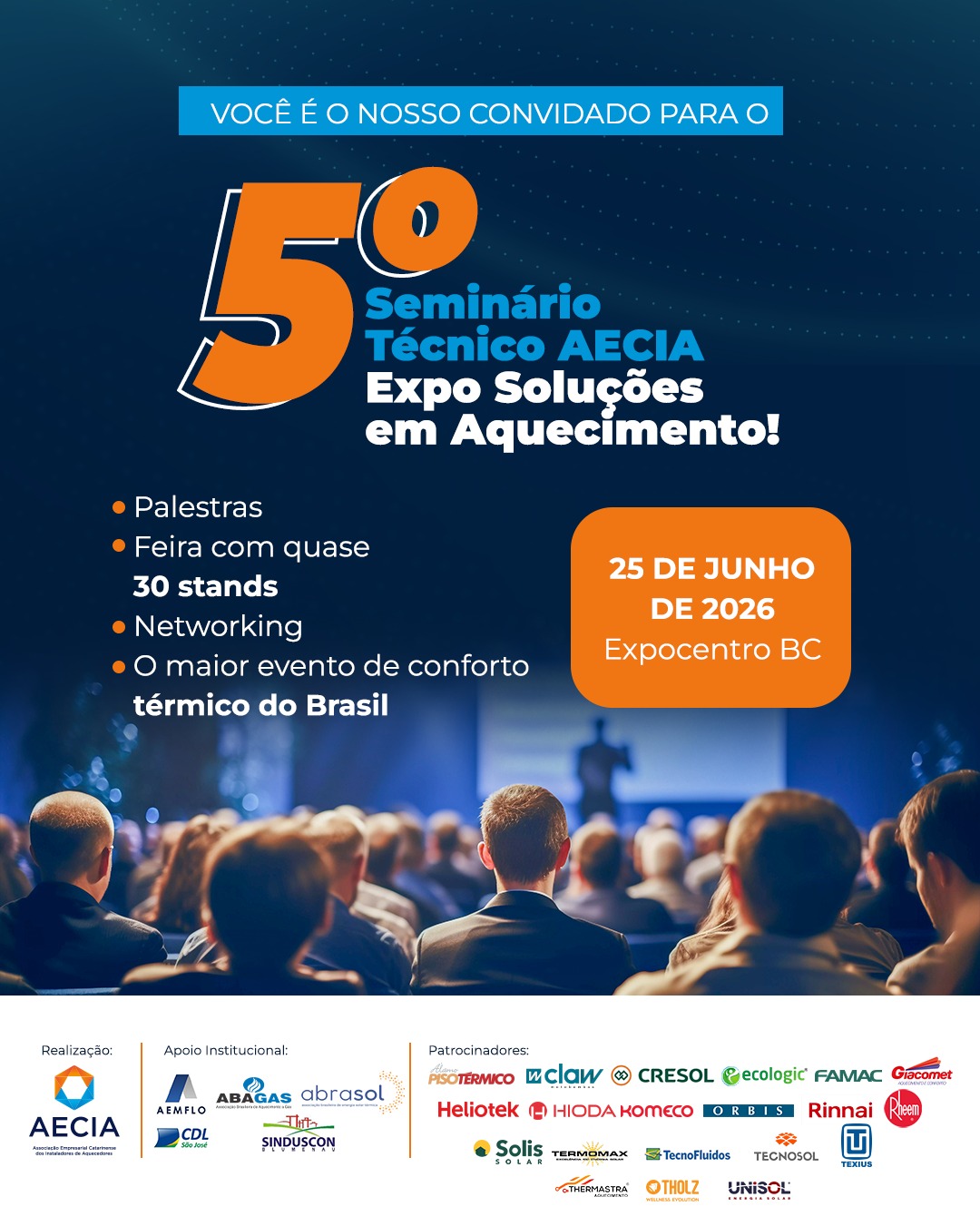 5º Seminário Técnico AECIA 2026: O Maior Evento de Aquecimento e Eficiência Energética de Santa Catarina